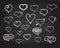 Vector scribble chalk heart icons set