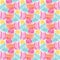 Vector scribbles colored pencils hatching hand drawn doodle seamless pattern