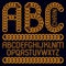 Vector script, modern alphabet letters, abc set. Capital decorative font created using connected chain link.