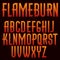 Vector script, modern alphabet letters set made with red infernal blaze