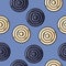Vector seamles pattern with circles in retro colors