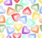 Vector seamless abstract background with rainbow outline heart