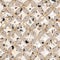 Vector seamless abstract geometric pattern with gold, gray and brown terrazzo circles. Luxury metallic and stone texture