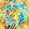 Vector seamless abstract pattern bright hot design