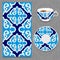 Vector seamless arabic pattern with cup and plate