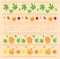 Vector seamless autumn ornaments with maple leaves and pumpkins