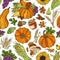 Vector seamless autumn pattern.