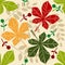 Vector seamless autumn pattern with chestnut leaves