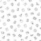 Vector seamless back to school pattern tile. Black education theme icons and text on white background. Design element for