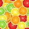 Vector Seamless background with citrus fruits.