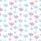 Vector seamless background with hand-drawn flowers, Botanical illustrations, floral elements, repeating background