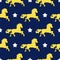 Vector seamless background of horses and stars. Beautiful, kind, fairytale pattern for packaging design, web pages, wrap