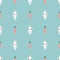 Vector seamless background. Kawai rabbit and carrot on the blue background, cartoon bunny. Vector illustration