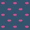 Vector seamless background.Lips girls.Pink kisses on a blue background.