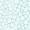 Vector seamless background pattern of white and blue Christmas circles and stars. A surface pattern design background