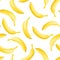 vector seamless background with yellow bananas.