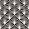 Vector Seamless Black and White Burst Lines Geometric Pattern