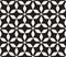 Vector Seamless Black And White Floral Rounded Petals Hexagonal Pattern