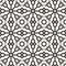 Vector Seamless Black and White Geometric Ethnic Floral Line Ornament Pattern