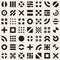 Vector Seamless Black and White Geometric Primitive Blocks Grid Pattern