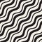 Vector Seamless Black and White Hand Drawn Diagonal Wavy Lines Pattern