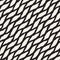 Vector Seamless Black and White Hand Drawn Diagonal Wavy Shapes Pattern