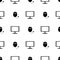 Vector seamless black and white pattern with pc mouses and monitors.