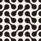 Vector Seamless Black and White Rounded Arc Connected Circles Pattern