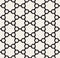 Vector Seamless Black and White Rounded Floral Hexagonal Star and Outlined Circles Pattern