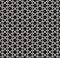 Vector Seamless Black and White Rounded Hexagon Line Connected Grid Simple Pattern