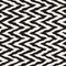 Vector Seamless Black and White Rounded Rough Hand Painted ZigZag Lines Pattern