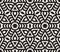 Vector Seamless Black and White Rounded Star Floral Oriental Line Pattern