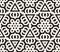Vector Seamless Black and White Rounded Star Floral Oriental Line Pattern