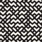 Vector Seamless Black And White Rounded ZigZag Geometric Irregular Pattern