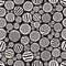 Vector Seamless Black And White Stripes Circles Jumble Hand Painted Grungy Pattern