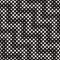 Vector Seamless Black And White ZigZag Halftone Rectangles Geometric Pattern