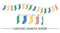 Vector seamless border brush with colored stockings for presents. Repeating pattern with funny new year symbol. Cute horizontal