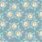 Vector seamless boutonniere pattern of yellow flowers on a transparent background. Suitable for textiles, wrapping paper, tissue