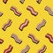 Vector seamless breakfast pattern with bacon slices