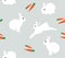 Vector Seamless Bunnies and Carrots Background