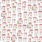 Vector seamless cartoon pattern, made of collection houses in old European style.