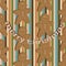Vector seamless childlike christmas stripped pattern with gingerbread cookies