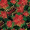 Vector seamless Christmas vintage style pattern with blooming poinsettia and hand lettering