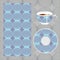 Vector seamless circle pattern with cup and plate. geometric sha