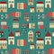 Vector seamless city pattern