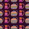 Vector seamless colorful pattern with vases, pots