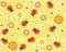 Vector seamless cute pattern ladybugs and flora.