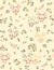 Vector seamless cute pattern, rabbits and flora.