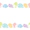 Vector seamless decorative border from colorful seashell