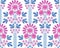 Vector seamless decorative floral embroidery pattern, ornament for textile decor. Bohemian handmade style background